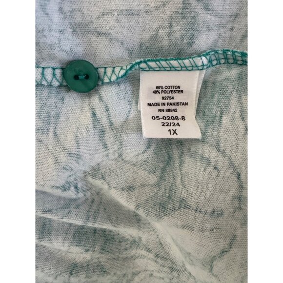 Woman Within Green Tropical Floral Knit Maxi Dress w/Pockets Size 22/24 1X 2X 3X - Picture 8 of 9